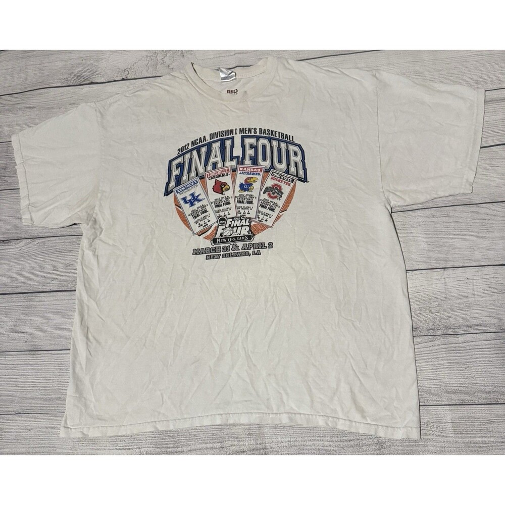 NCAA Final Four 2012 Graphic T Shirt Size 2XL Kentucky Ohio Louisville Kansas